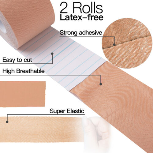 2 Roll 5mx5cm Kinesiology Therapeutic Tape Elastic Sports Muscles Waterproof - Picture 3 of 5