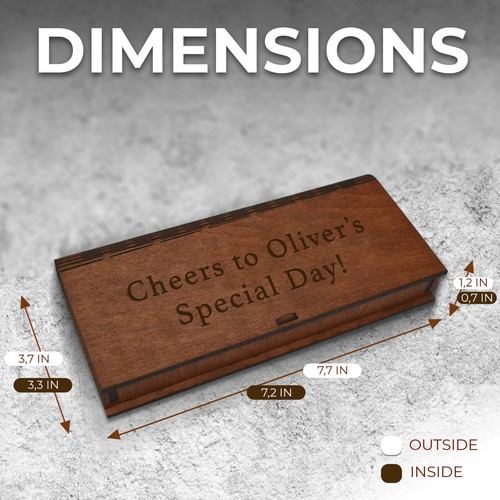 Custom Text Money Gift Box for Cash, Engraved Money Holder Cash Gift Christmas - Picture 5 of 6