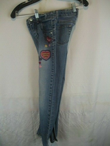 Girls Circo Blue Denim Straight Leg Embroidered Jeans sz 8 x 23 - Picture 6 of 8