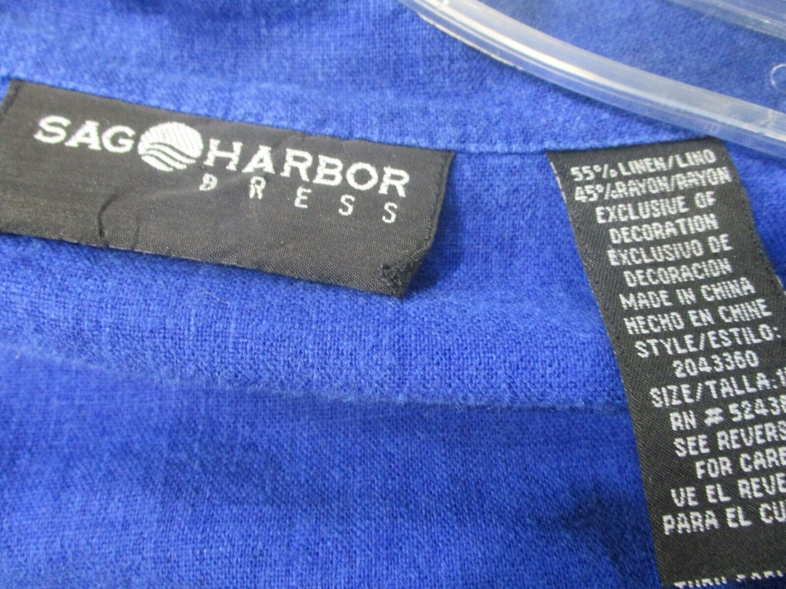 Sag Harbor Womens Dress Jacket 18 Blue Linen Sail… - image 6
