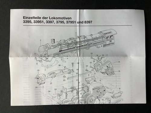 Lista de piezas de repuesto Märklin locomotoras 3395/33951/3795/37951/8397 (CZ07-4S2/4/1) - Imagen 1 de 2