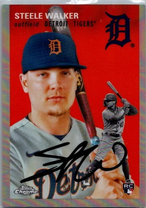 Steele Walker 2023 Topps Series 1 RC/Chrome Platinum RC Giants/Tigers 2-Card Lot - Image 4 of 4