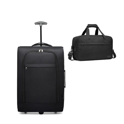 Soft Suitcase Trolley Travel Case Cabin Hand Luggage Duffle Carry on Bag - Picture 2 of 40