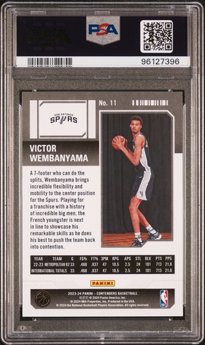 2023 Panini Contenders #11 Victor Wembanyama Rookie variante al dettaglio PSA 10 - Foto 2 di 2