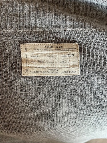 ALL SAINTS Cardigan Grey Size 10 Adonis Drape Open Waterfall Asymmetric Knit - Picture 5 of 5