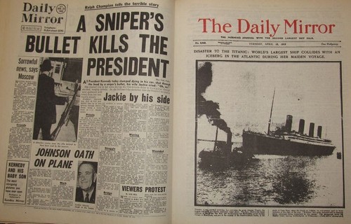 Alte Zeitungen Antik 9/11 JFK Queen Elizabeth Titanic WM Bobby Charlton - Bild 13 von 21