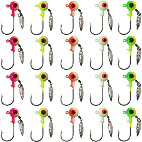 20pcs Underspin Jig Heads with Willow Blade Fishing Hook Lures Bass Swimbait - Picture 11 of 11