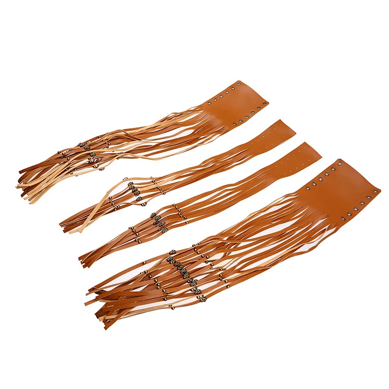 2X Motorcycle Tassel Fringe Handlebar Hand Grip Covers Universal Fit For Harley - Image 4 of 4