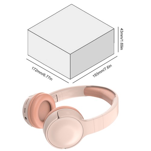 Kabellose Bluetooth-kompatible Over Ear Kopfhörer Gaming Headphones (Pink) - Bild 5 von 9