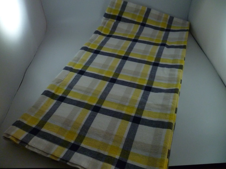 SET KATE SPADE NEW YORK Fabric Plaid Tablecloth & 8 Placemats Blue Yellow 55X108 - Image 2 of 4