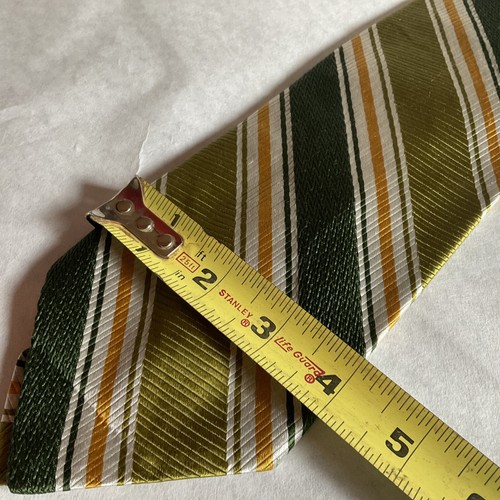 Vintage Men’s Neck Tie Green Olive 57" Oleg Cassini Silk Weber & Heilbroner - Picture 7 of 7