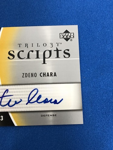 2006-07 Upper Deck Trilogy Script Zdeno Chara Auto #TS-ZC Bruins Hockey - Foto 4 di 5