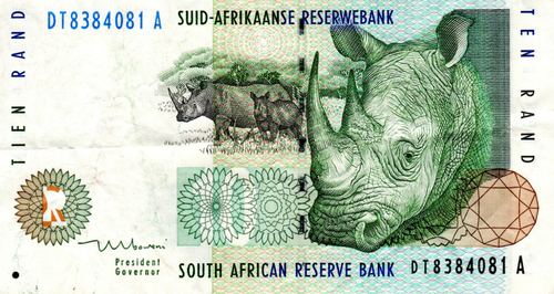 South Africa 10 Rand ND(1999) VF+ Banknote P-123b Prefix DT Mboweni Sig. - Picture 1 of 2