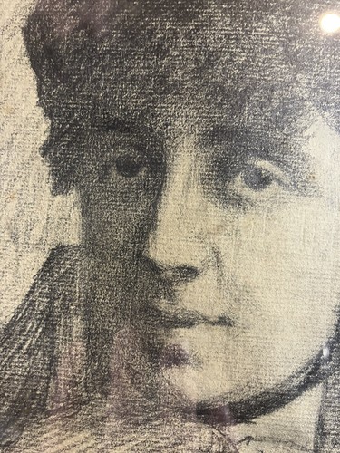 Mine de Plomb Fin XIXe Portrait d'une Femme Signée et Datée à droite - Bild 7 von 9