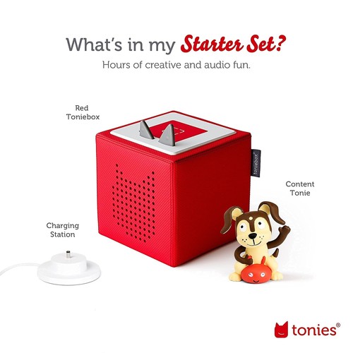 Red Toniebox Kids Audio Player Starter Set with Playtime Puppy Tonie - Picture 5 of 9
