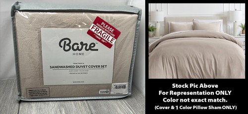 Bare Home Mikrofaser sandgewaschen Bettbezug + 1 Kissenbezug Set PebbleBeach Twin/Twin XL - Bild 1 von 10