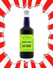 Shaved Ice Syrup - BLUE HAWAIIAN FLAVOR IN LONGNECK QUART SIZE #1SNOBALL