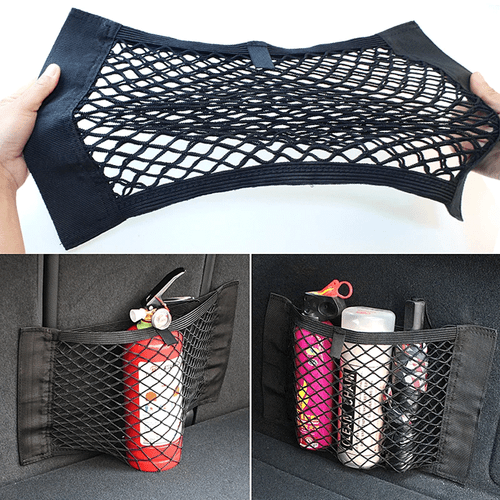2PCS Universal Car Rear Back Seat Storage Organizer Magic Mesh Net Pouch Pocket - Picture 2 of 12