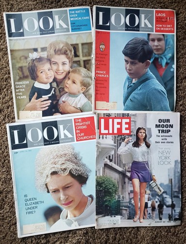 4 Vtg LOOK Magazines Queen Elizabeth 1962 Charles Grace 1961 Astronaut Coca Cola - Picture 5 of 8