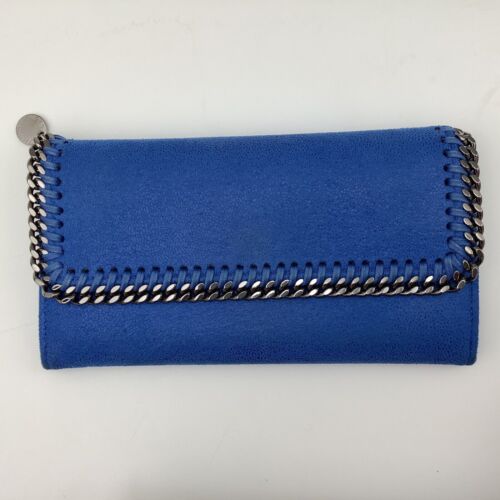 Stella McCartney Falabella Flap Continental Wallet Blue Synthetic leather - Picture 1 of 24