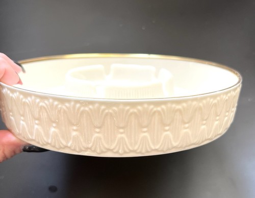 Lenox ASHTRAY "Holiday Snowflake" 24K, fine porcelain, 7", MCM, RARE! - Picture 4 of 11