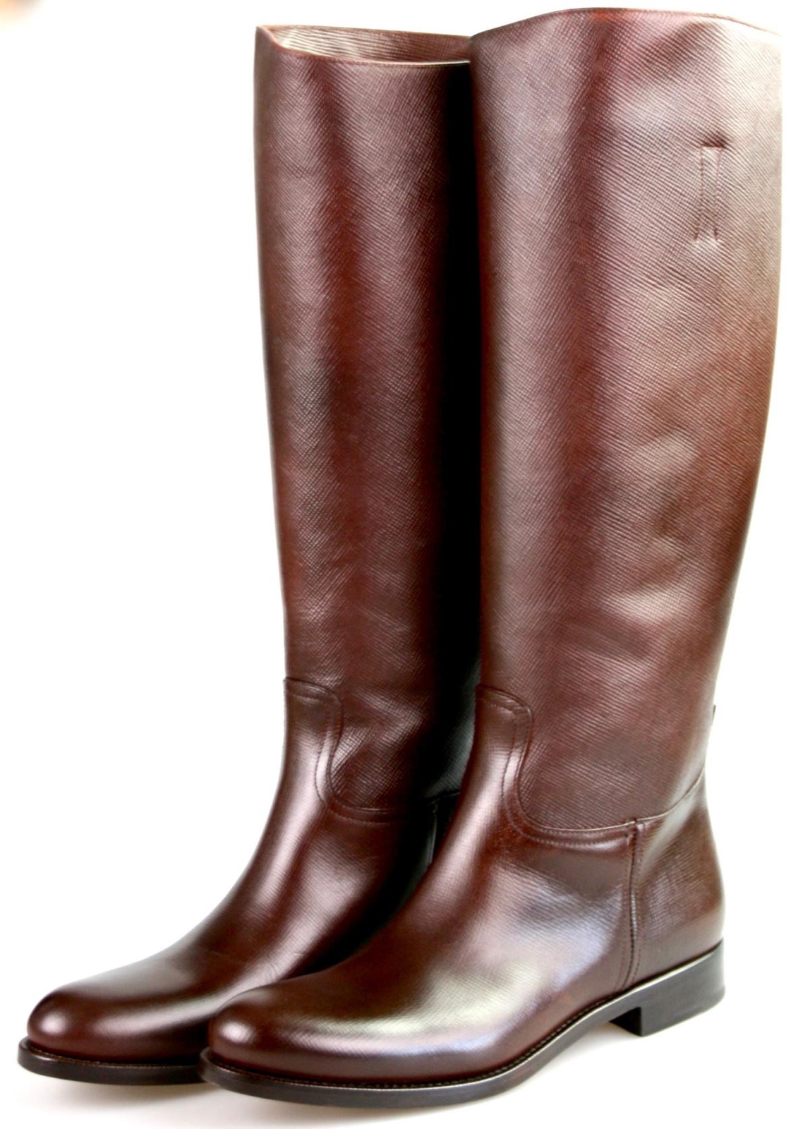 Auténtico de lujo saffiano Prada saffiano lujo botas 1W948D marrón nuevo nos 6 EU 36 36,5 6396de Auténtico de lujo saffiano Prada saffiano lujo botas 1W948D marrón nuevo nos 6 EU 36 36,5 6396de