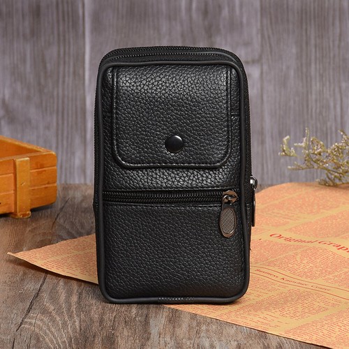 Funda tipo billetera con cinturón de cintura para teléfono Funda con clip Bolso de cuero PU - Imagen 4 de 12