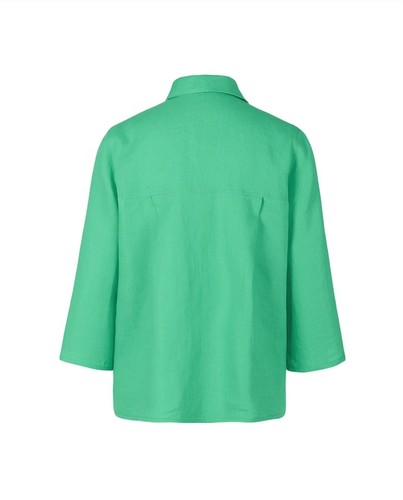 Camisa RIANI 100 % Lino Mangas 3/4 Bolsillos Calce Suelto Verde Talla 36/UK10 Precio de venta sugerido por el fabricante 269 GBP - Imagen 4 de 15