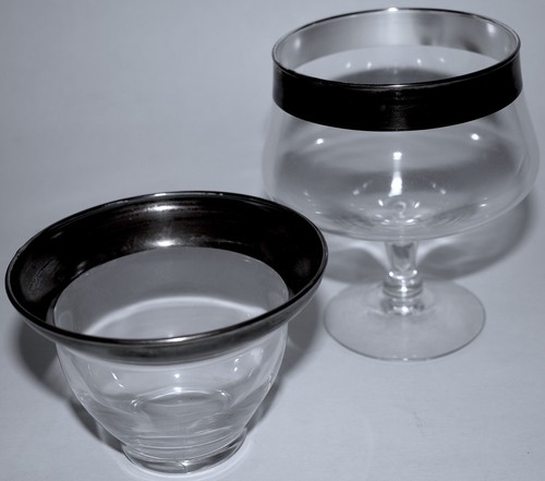 Dorothy Thorpe Shrimp Cocktail Dish w Insert Glass Sterling Silver Trim FreeS&H - Picture 5 of 5