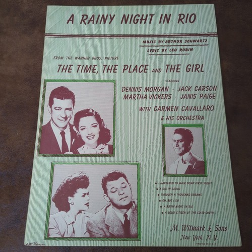 A Rainy Night In Rio by Schwartz Robin (Vintage Sheet Music 1946 Witmark) - Picture 1 of 3
