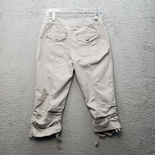 INC International Concepts Pants Womens 4P Tan High Waisted Curvy Fit Ruched Hem - Picture 2 of 7