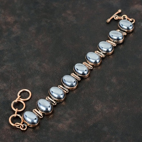 Pulsera ajustable de 6,0" para regalo de San Valentín de cobre joyas de piedras preciosas de shungita - Imagen 4 de 6