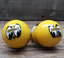 Pair MOON License PLATE BOLTS Hot Rod Chopper MOONeyes logo vtg style Custom eye