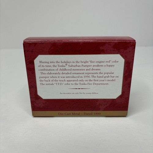 Hallmark Keepsake Tonka 1956 Pumper No 5 Christmas Ornament Metal 1999 - Picture 3 of 5