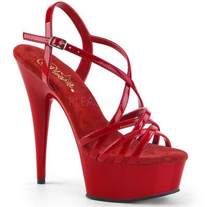 Pleaser-DELIGHT-613-Women-039-s-Red-Patent-Heels-Platform-Criss-Cross-Strap-Sandals