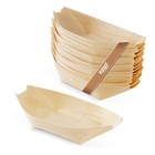 FOOGO Green Disposable Wooden Boats Barbecue Garden Party Salad Bowls