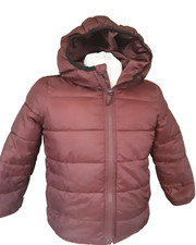 Boy Mid Season Fall Hooded Puffer Jacket Quilted Lightweight Maroon Wine 4
