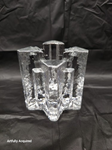 Vtg. Christer Sjogren Lindshammar Sweden Starlight Glass Tealight Candle Holder - Picture 17 of 23