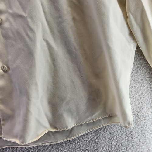 Pronto Uomo Button Up Shirt Mens 2XL Cream 18.5 34-35 Slim Fit Non-Iron Oxford - Picture 7 of 18