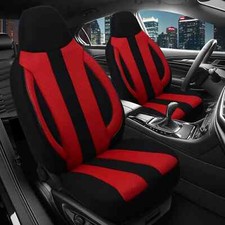Pilot Sitzbezüge passend für BMW 5er E60 & E61 (Schwarz-Rot) | 2x Vorne | Prime
