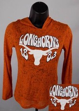 Texas Longhorns Sweatshirt Girl's Small 6 - 6x Orange Graphic Hoodie New ST113