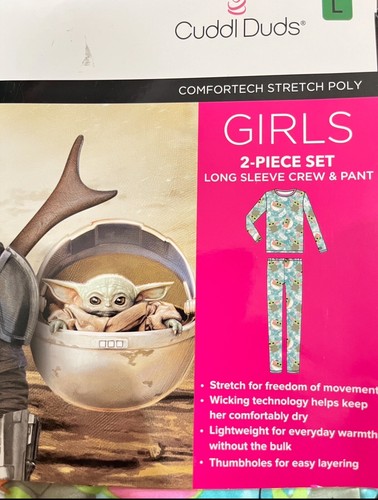 Cuddle Duds Star Wars Mandalorian Warm Layers 2 Piece Girls L New - Picture 4 of 4