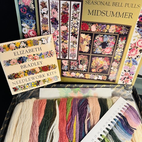 ELIZABETH BRADLEY 1997 NEEDLEPOINT COMPLETE KIT – Seasonal Bell Pulls Midsummer