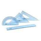 Helix 20cm Geometry 4 Tool Set - Scale Ruler, 2 x Set Squares and Protractor