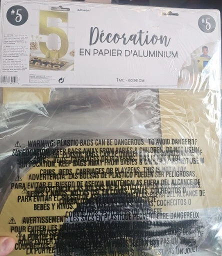 Decoración #5 Tono Dorado Cumpleaños Aniversario Soporte Solo Plástico Corrugado Fiesta Foto 3 de 4