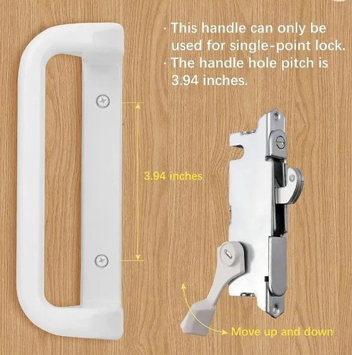 House Guard White Patio Door Handle Set With Cylinde Lock Suitable for Sliding.. - Picture 3 of 14