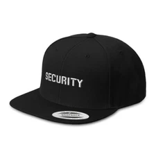 Flat Bill Trucker Hat Professional Security Guard Baseball Cap for Men and Women