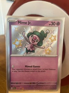 Mime Jr. 157/091 - Paldean Fates - Shiny Rare - Baby Shiny Pokemon TCG NM