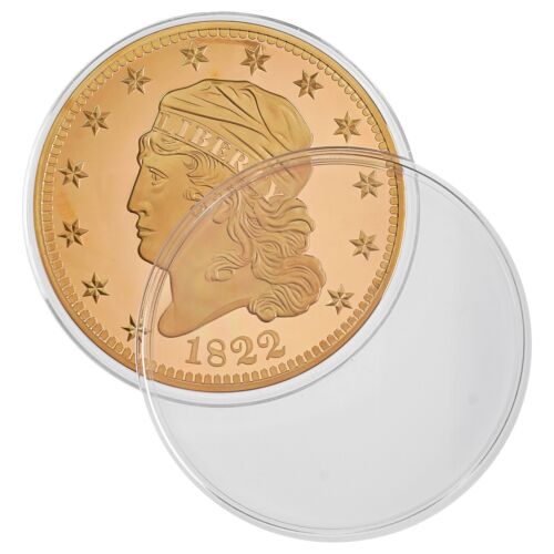 USA Medal 100 MM - 2015 - Capped Bust - Half Eagle 5 Dollars 1822 Copper Gold - Picture 4 of 8