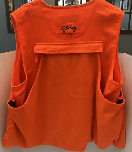 Cabela's Upland Vest - Full Zip Back - Blaze Orange - Size Large - 942000 - Picture 6 of 9